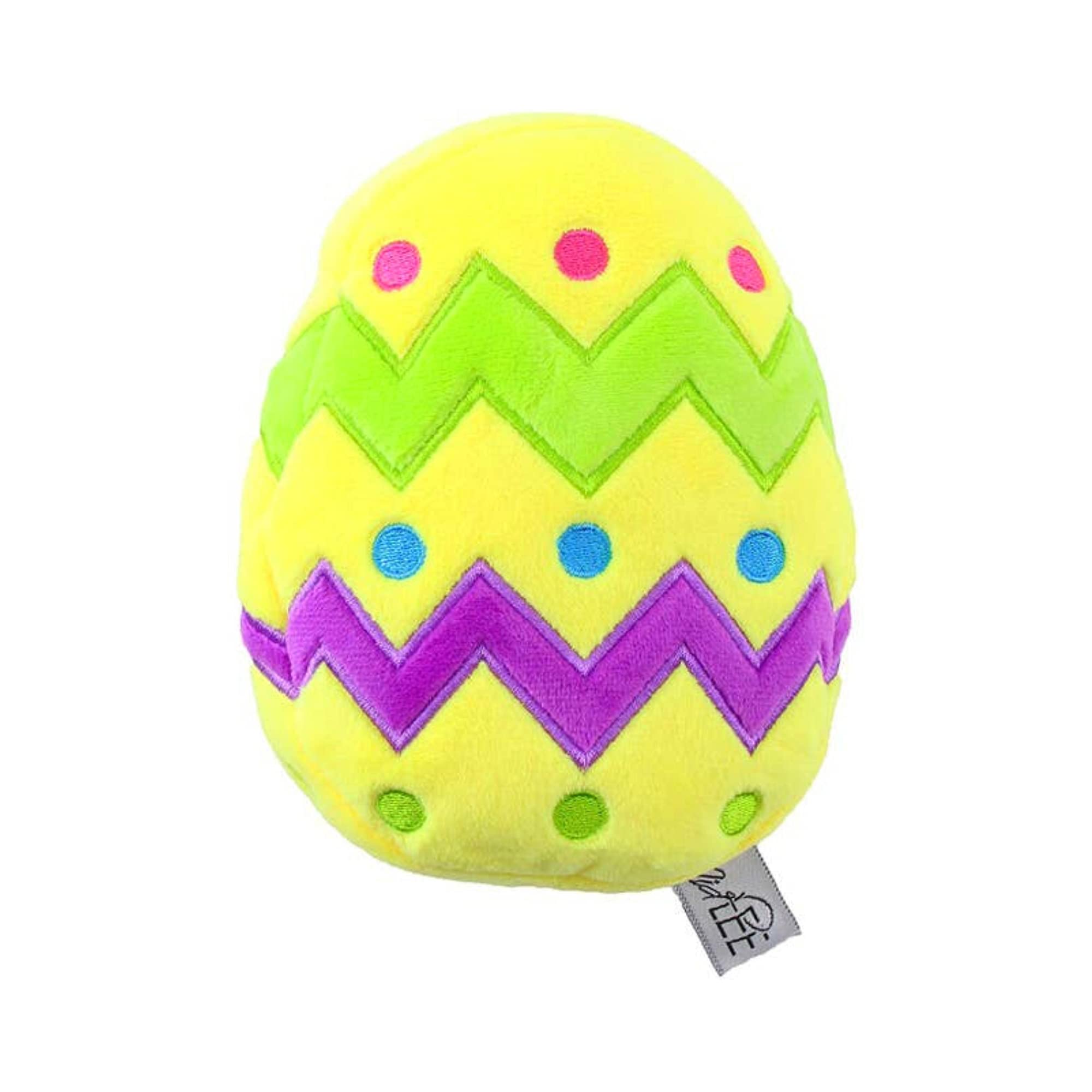 Midlee Plush Easter Egg Dog Toy With Squeaker (Yellow)-Large