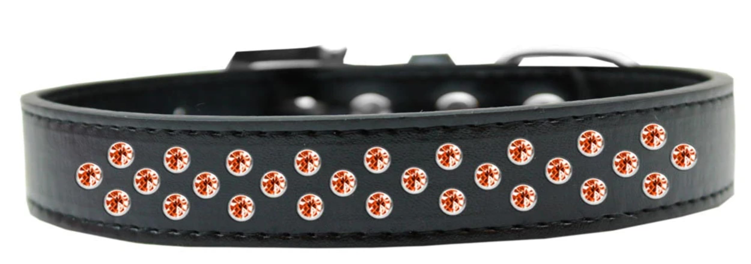 Dog, Puppy & Pet Fashion Collar, Orange Crystal Sprinkles White 12