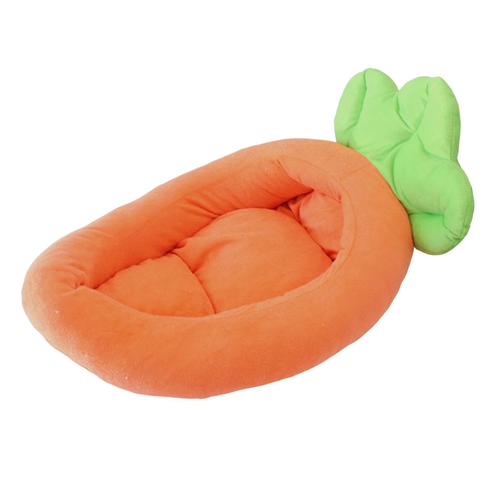 MYADDICTION Dog Nesting Bed Carrot Themed Comfortable Soft Removable Cover Puppy Cushion M