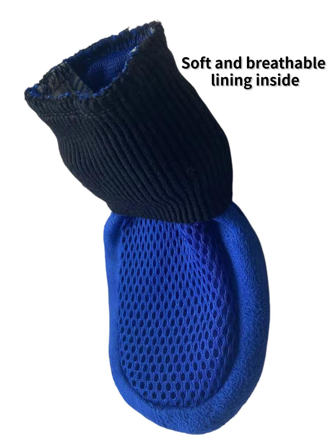 LONSUNEER Dog Boots - Breathable, Nonslip Soles, Size Large, Blue, Model 4334708596
