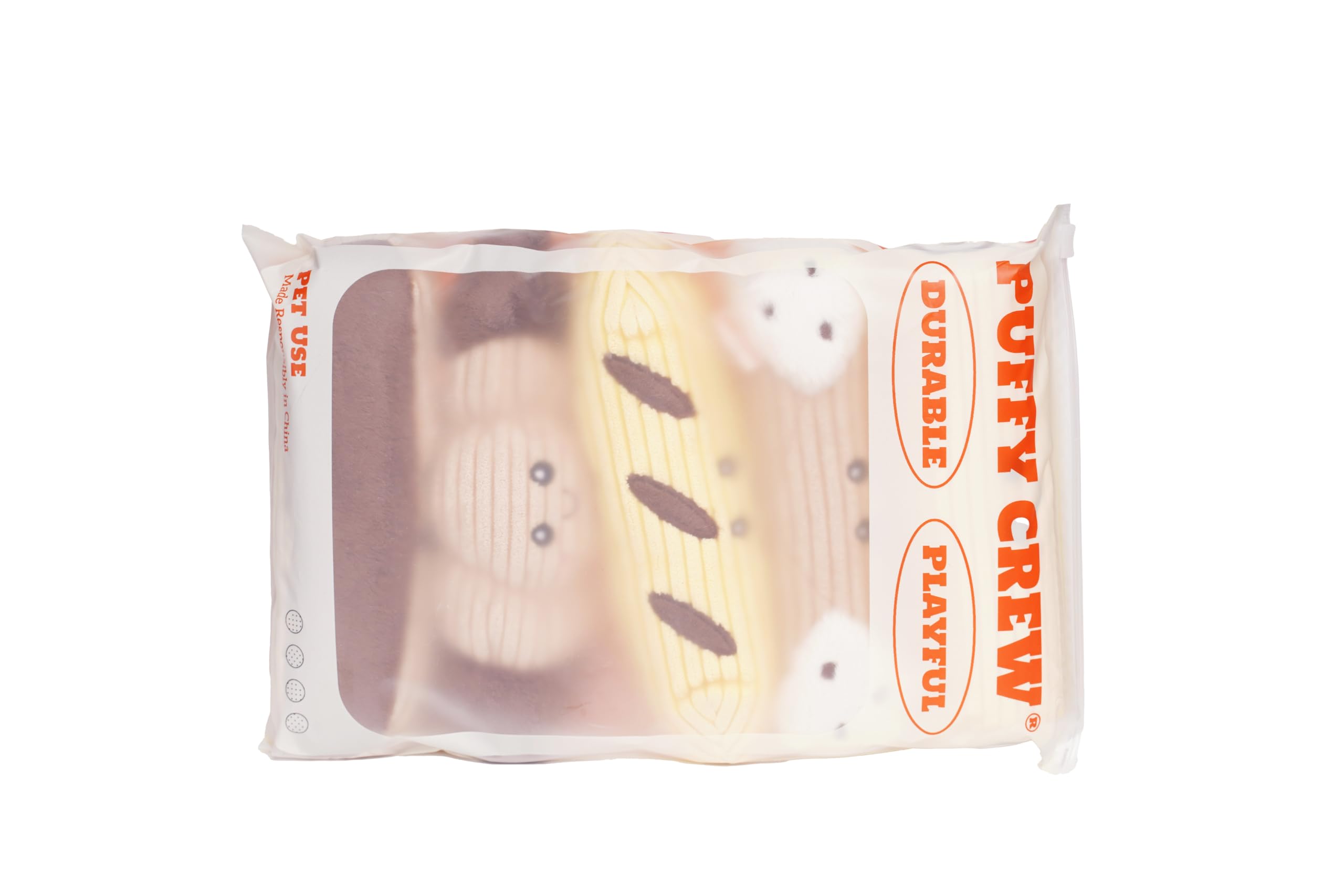 Puffy Crew Squeaky Dog Plush Toy, Bakery Bite_Stick Collection, 8'', For Small And Medium Dogs (5 In 1, Small)