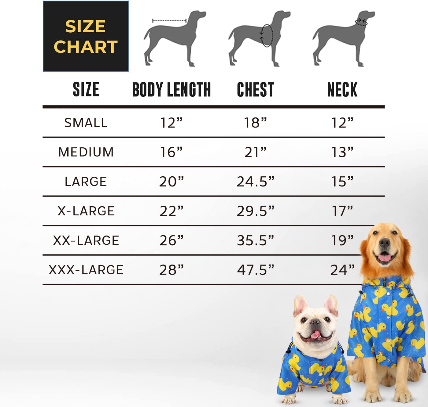 Hde Dog Raincoat Double Layer Zip Rain Jacket With Hood For Small To Large Dogs Ducks Blue - S