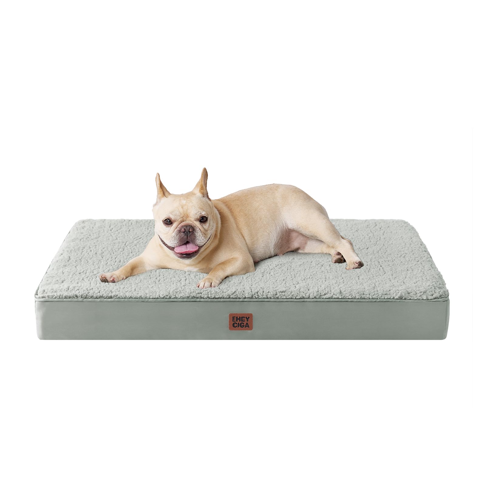 Eheyciga Washable Dog Beds For Medium Dogs, Medium Dog Bed With Removable Cover For Crate, Orthopedic Foam Pet Bed Dog Mat Mattress Cushions For Medium Dogs, Greyish Green(30 X 20)