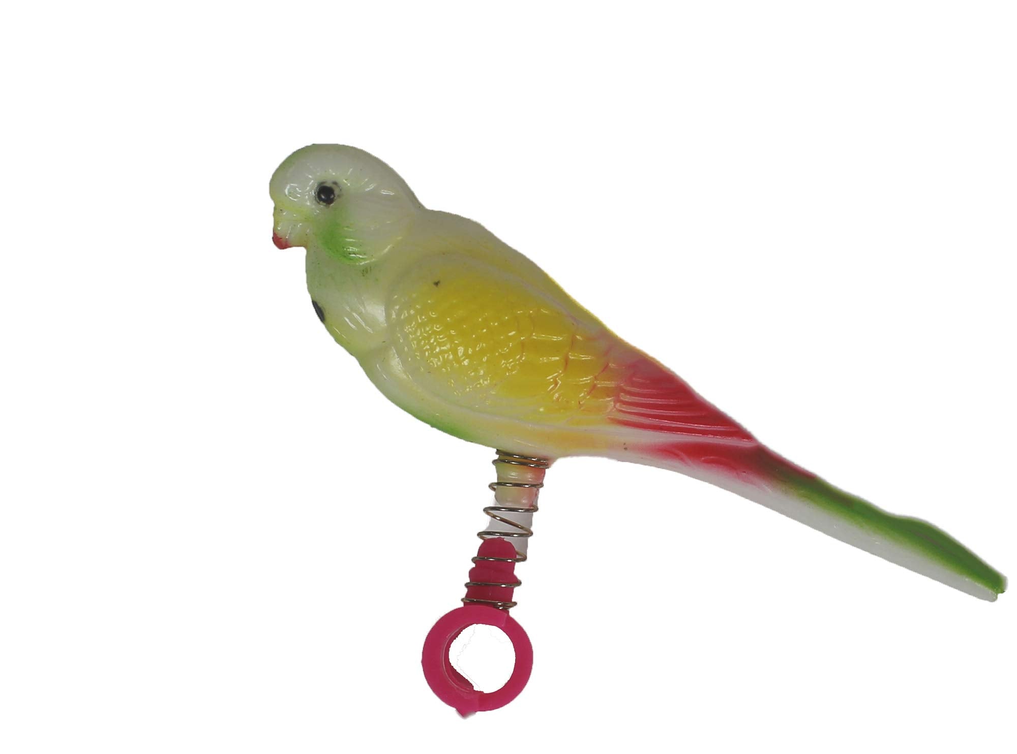 Penn-Plax Acrylic Bird Figure, Small Size On Spring | Easily Attaches To Cage | Give Your Bird A New Friend | For Small - Medium Bird Perches (Ba509)