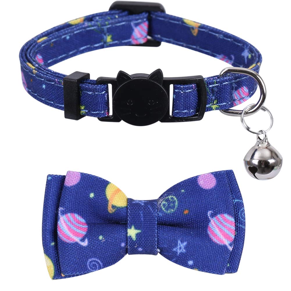 Lamphyface 2 Pack/Set Cat Collar Breakaway With Cute Bow Tie And Bell For Kitty Adjustable Safety