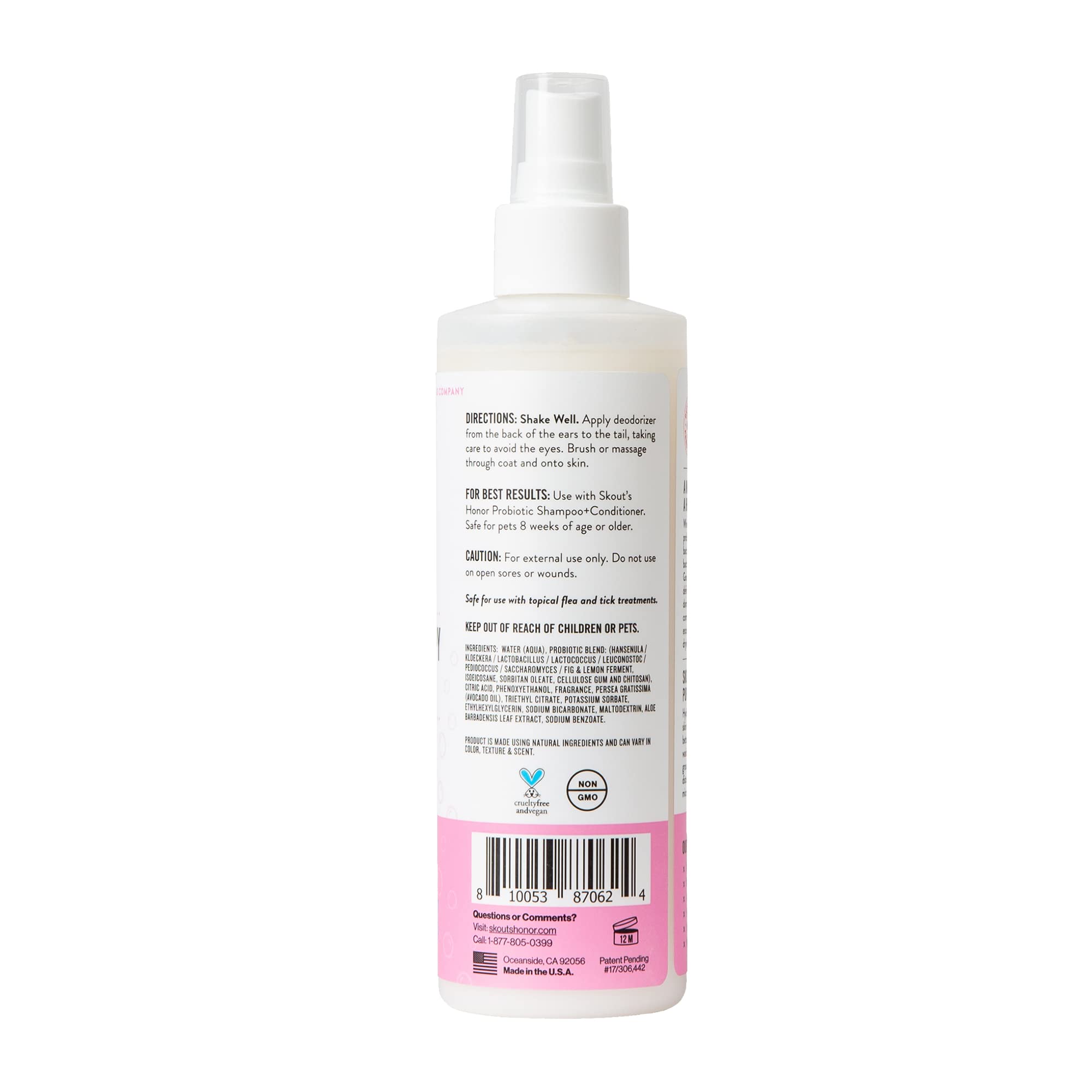 Skouts Honor Dog Probiotic Deodorizing Spray For Puppies 8Oz
