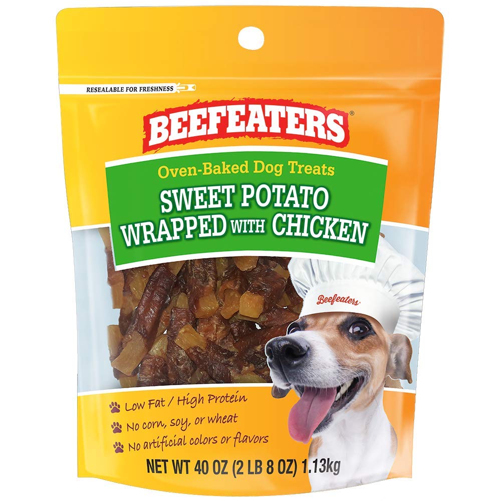 Beefeaters Sweet Potato Wrap with Chicken 40oz - Dog Treat. No Corn, Wheat, Soy or Gluten, Low Fat, Whole Muscle Jerky, Ideal fo