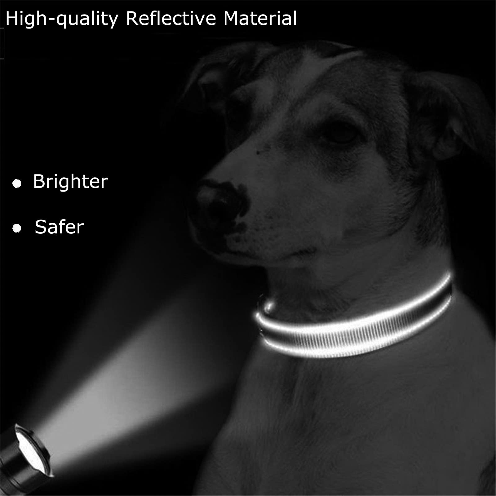 Roses&Poetry Reflective Dog Collar With Gradient Azure, Adjustable Durable Pet Collars For Small Medium Large Dogs (Azure-M