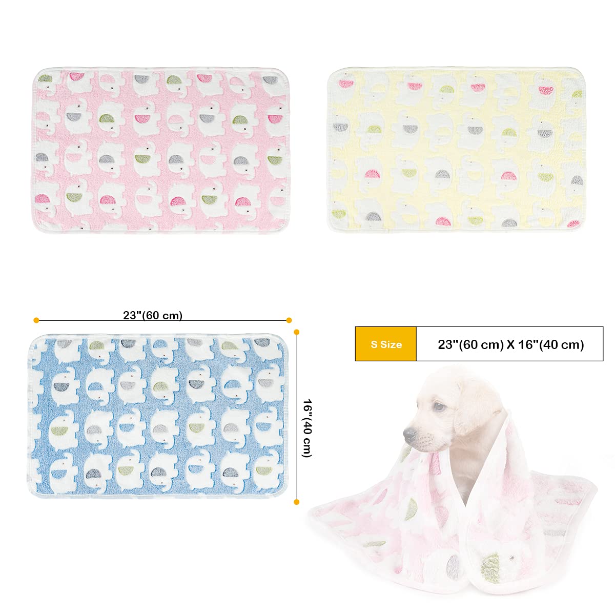 Dono 1 Pack 3 Dog Blankets, Soft Fluffy Fleece Pet Blanket Warm Sleep Mat Paw Print Design Puppy Kitten Throw Blanket Doggy Mat, Blanket For Dogs