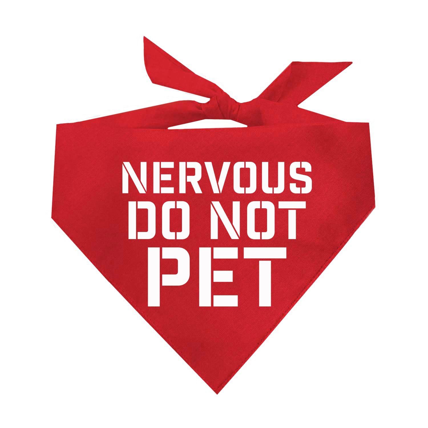 Nervous Do Not Pet Dog Bandana (Red, Os 156)