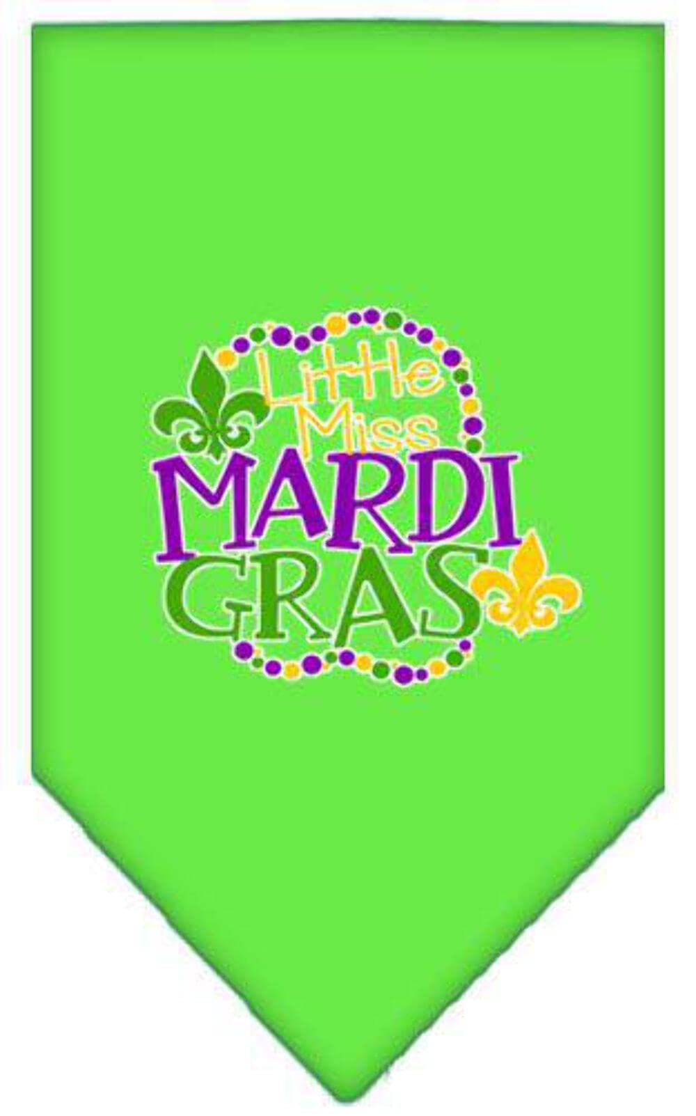 Mirage Pet Product Miss Mardi Gras Screen Print Mardi Gras Bandana Yellow Large