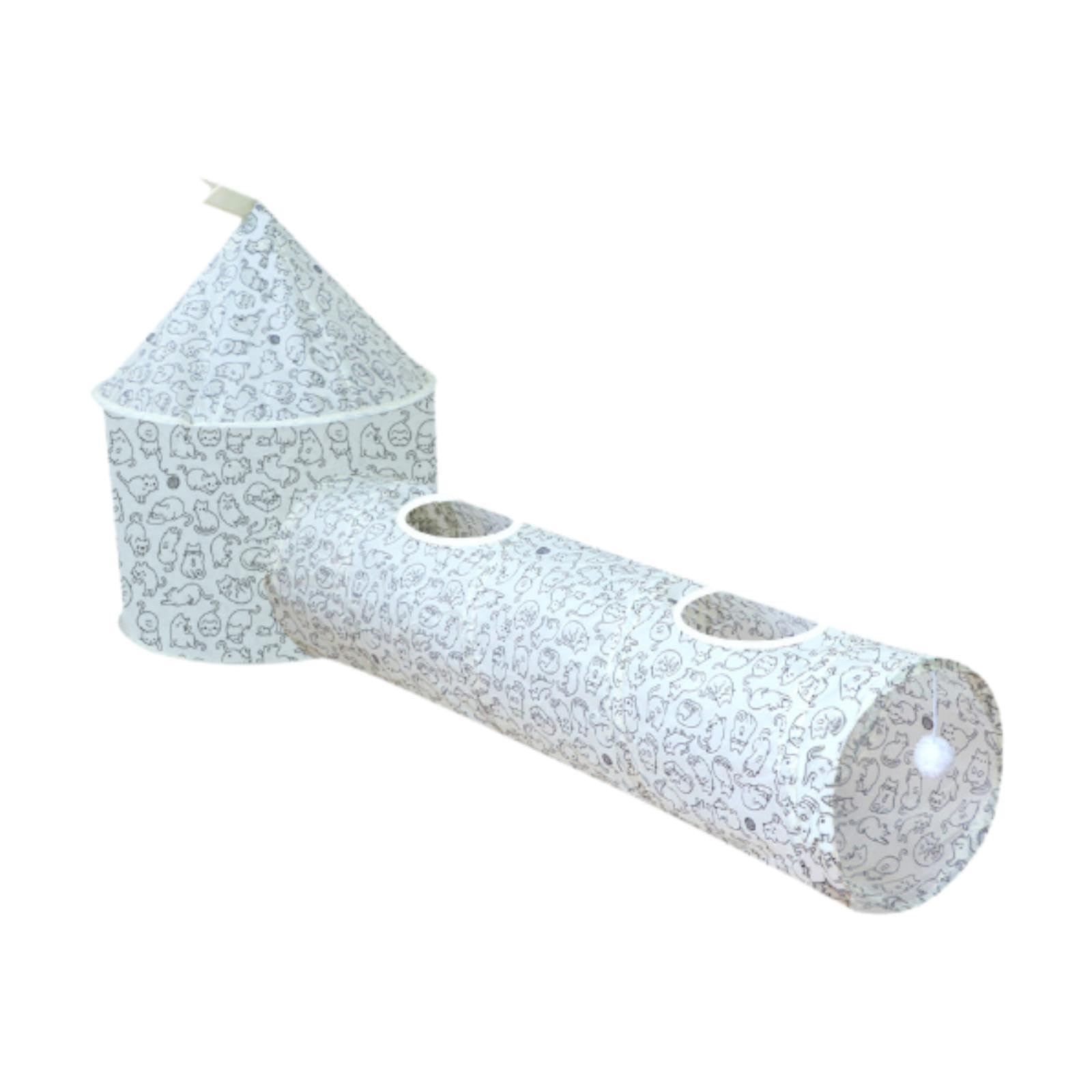 Ujeavette Cat Tunnel Cat Climbing Frame Hideaway And Play Ball For Bunny Kitten Hiding