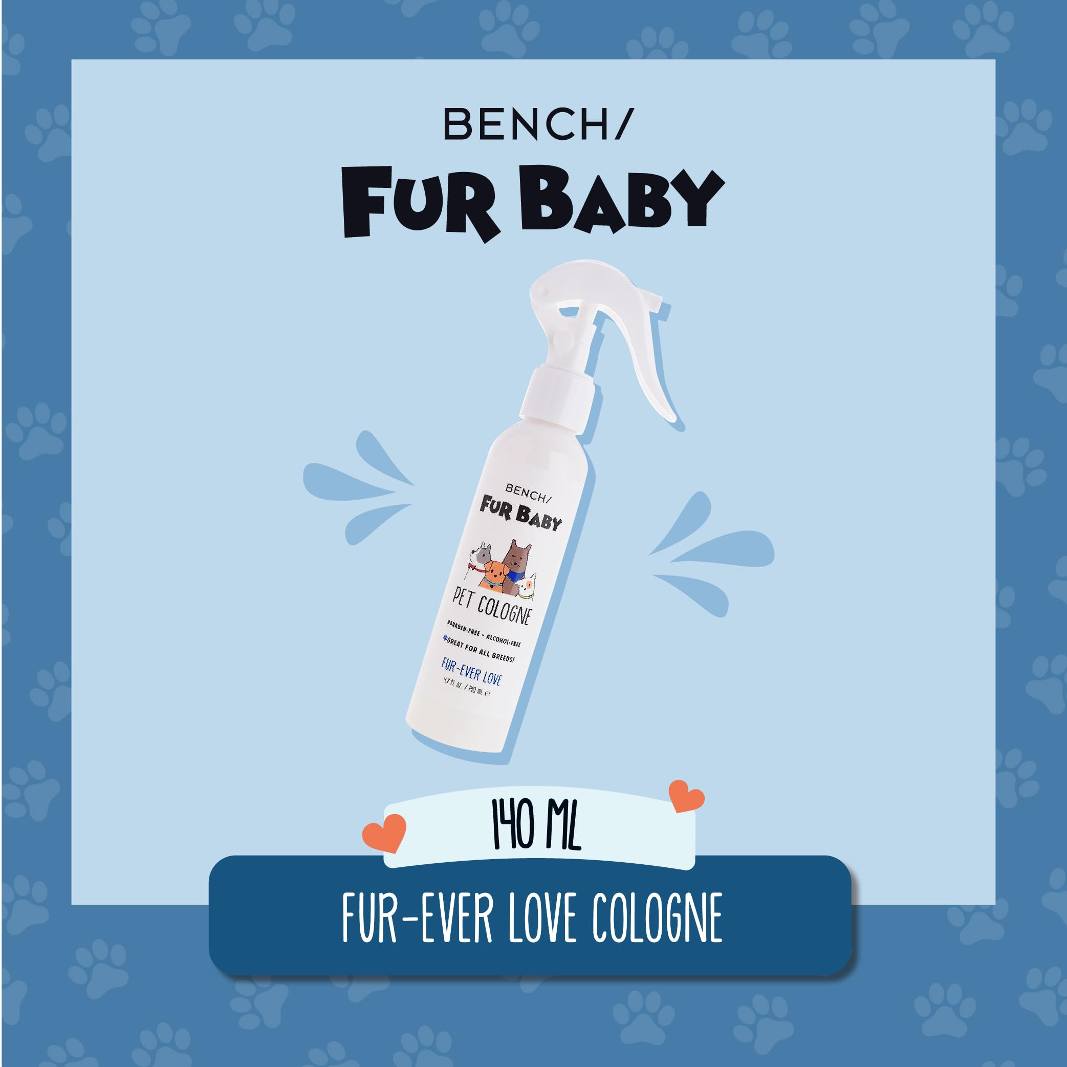 Bench Pet Cologne - Aromatic Floral Fougere, 140 ml (4.7 Fl Oz) - Model CQP0140A