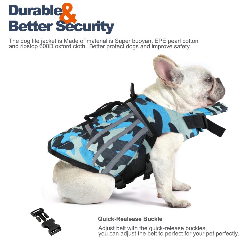 Petglad Dog Life Jacket, Wings Design Pet Life Vest, Dog Flotation Lifesaver Preserver Swimsuit with Handle for Swimming Pool Be