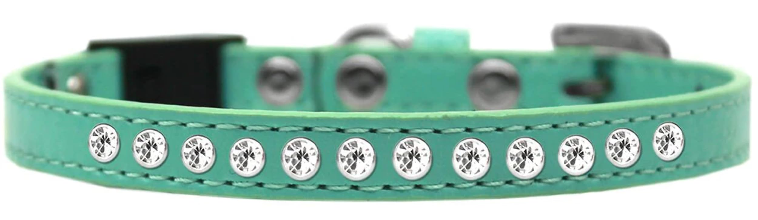 Breakaway Cat Collar, "Clear Jewel" Aqua 10