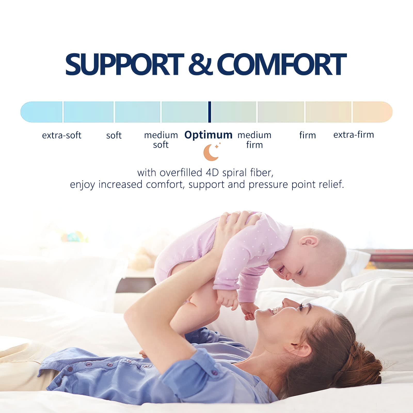 Cooling Mattress Topper Queen For Back Pain, Extra Thick Mattress Pad Cover, Plush Pillow Top Overfilled With Down Alternative,