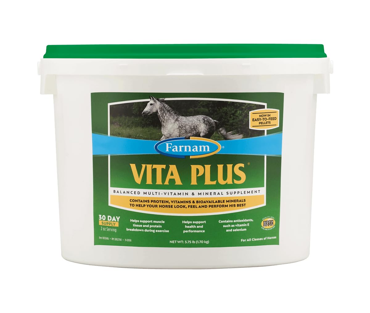 Farnam Vita Plus Balanced Multi-Vitamin & Mineral Horse Supplement, Provides Balanced Nutrition to Support Overall Health and Pe