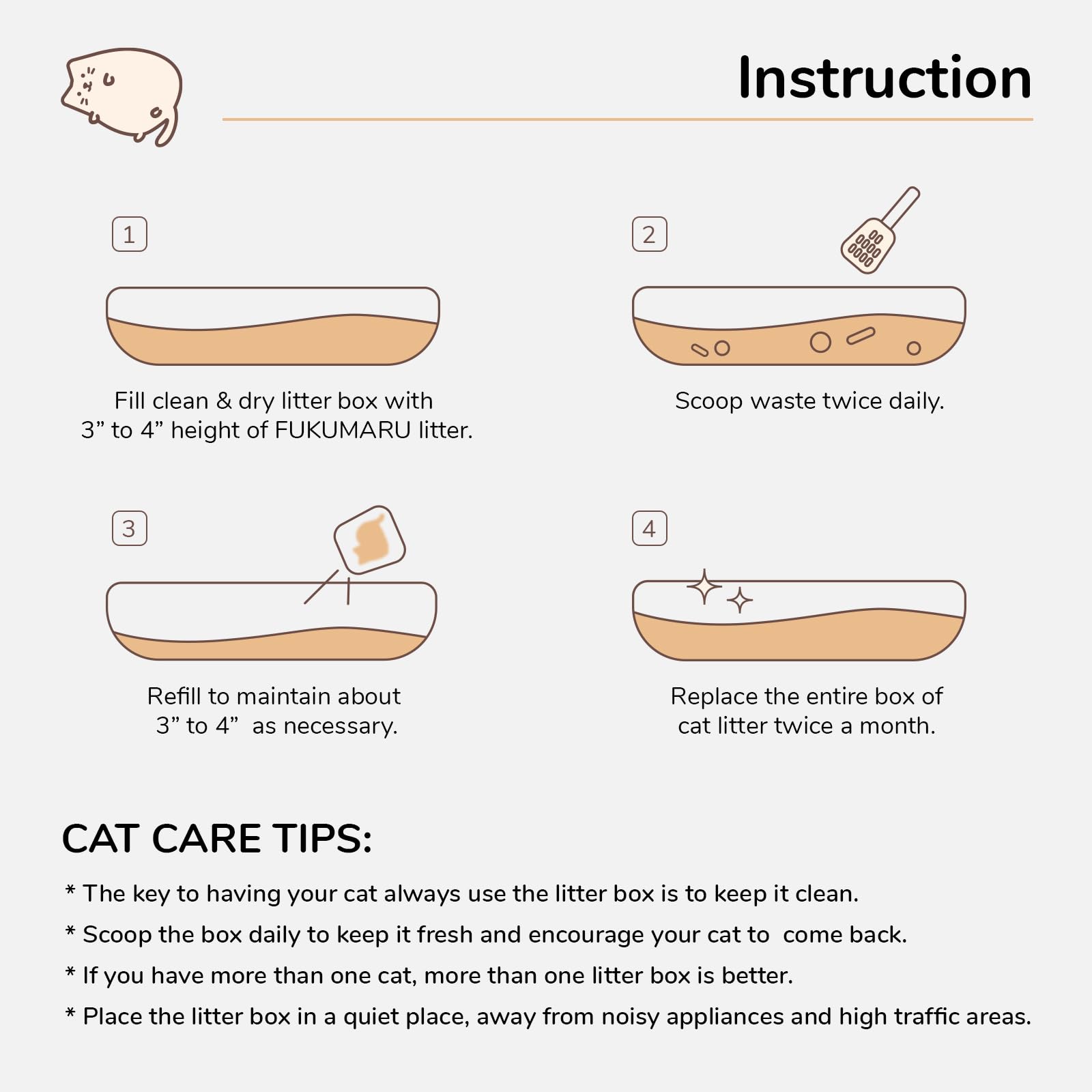 FUKUMARU Corn Cat Litter, 5.5 LBS Flushable Cat Litter Clumping, Dust Free Corn Cats Litter, Natural Unscented, Low Tracking Kit