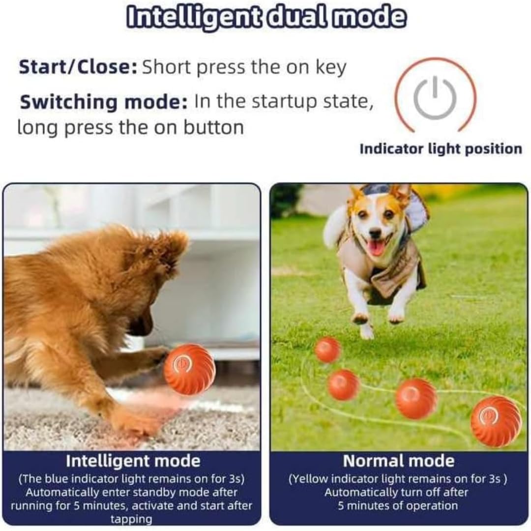 Generic Interactive Dog Ball, 2.2 Inch Blue Electric Toy for Small/Medium Dogs, Nylon Material, Model PG-CT042