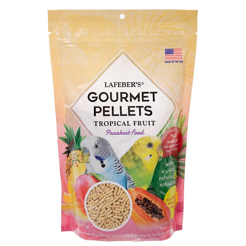 LAFEBERS Tropical Fruit Gourmet Pellets Pet Bird Food, No Added Sugar, Made with Non-GMO and Human-Grade Ingredients, for Parak