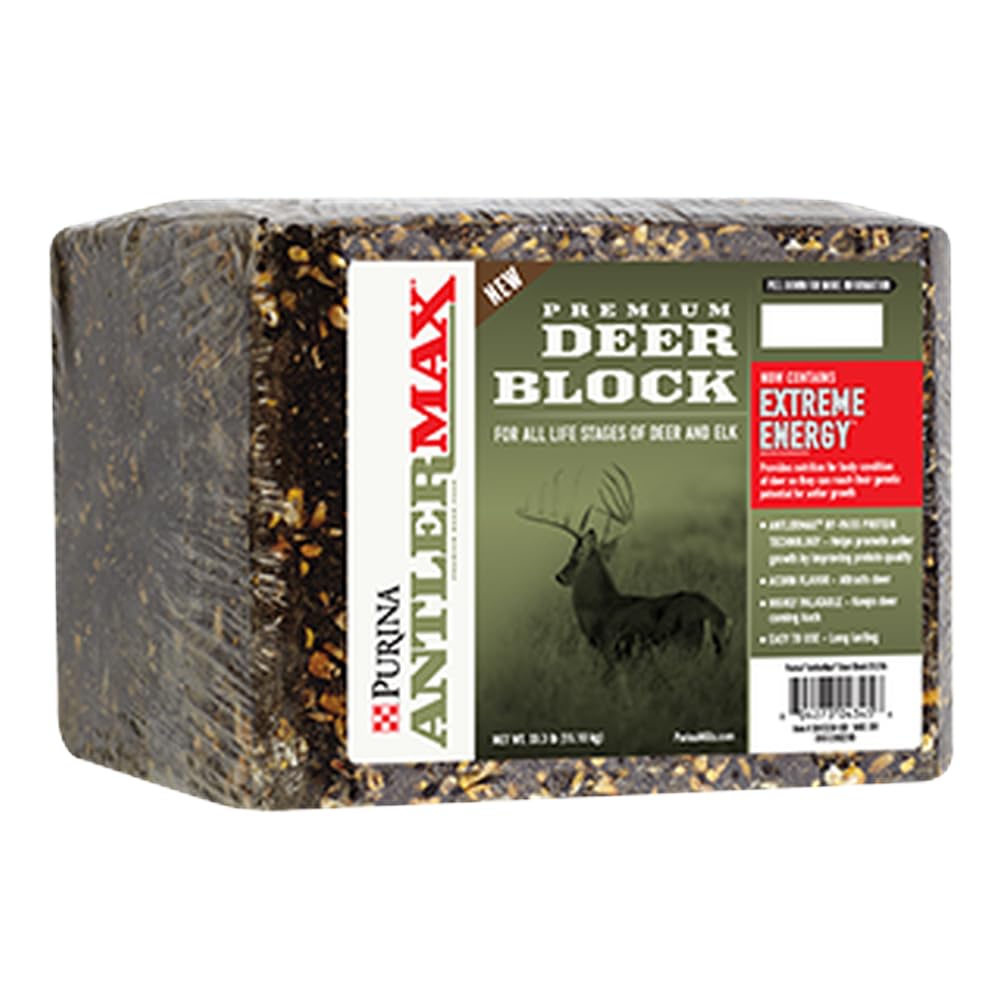 Purina AntlerMax | Water-Resistant Deer Feed Block | Diet-Enrichment for Antler Growth | 33 Pound (33 lb.) Block