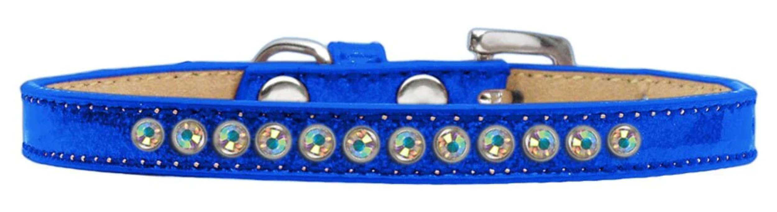Dog, Puppy and Pet Ice Cream Collar, Aurora Borealis Crystal Rimsets Emerald Green 10