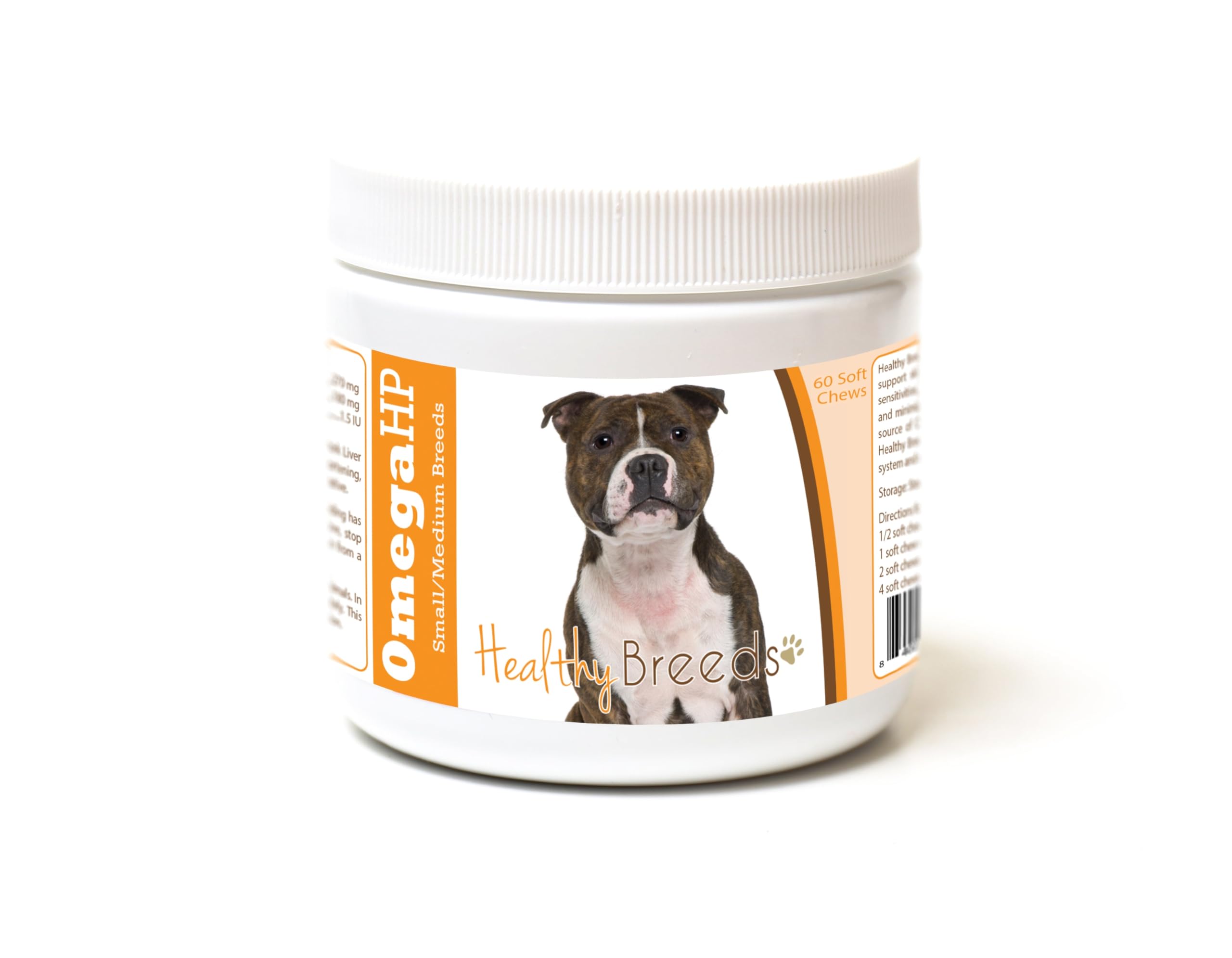 Healthy Breeds Staffordshire Bull Terrier Omega HP Fatty Acid Skin and Coat Support Soft Chews 60 Count