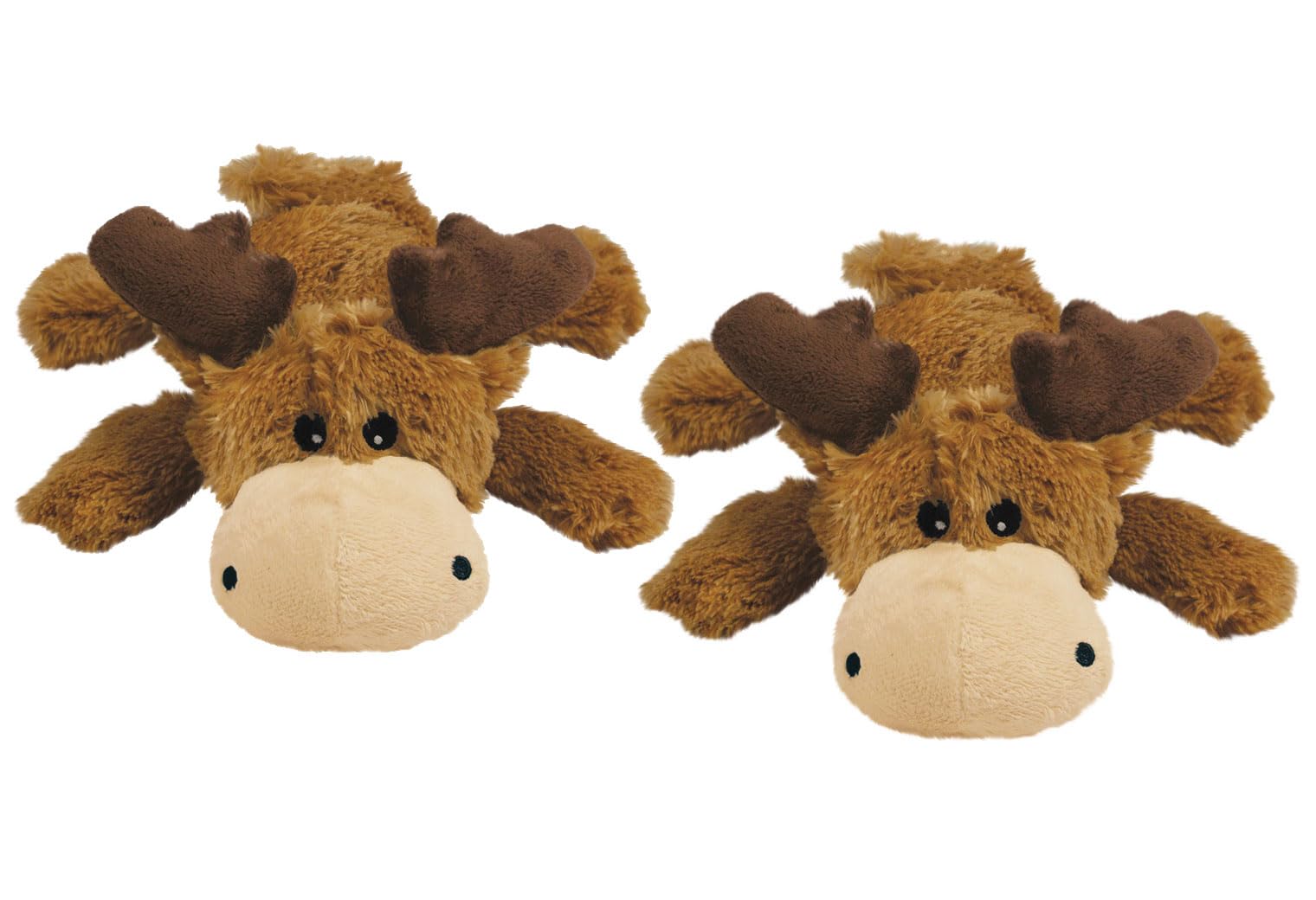 Kong Cozie Plush Dog Toys 2 Pack - Durable & Soft Squeaky Toys For Medium Dogs - Assorted Animal Characters (Marvin The Moose)