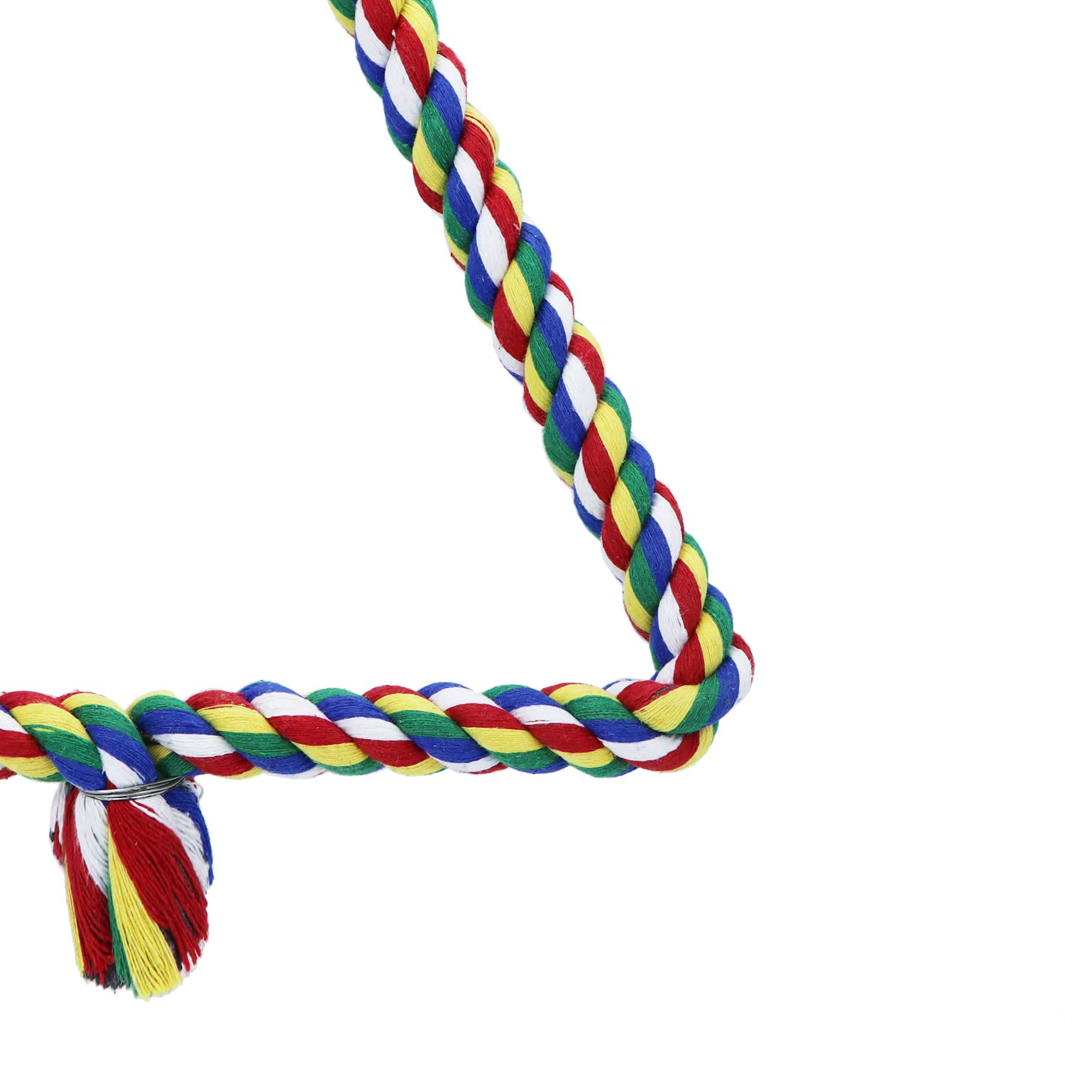 Bird Triangle Rope Swing Colorful Perch Chewing Toy For Parrots Budgie Parakeet Cockatiel Cockatoo (M)