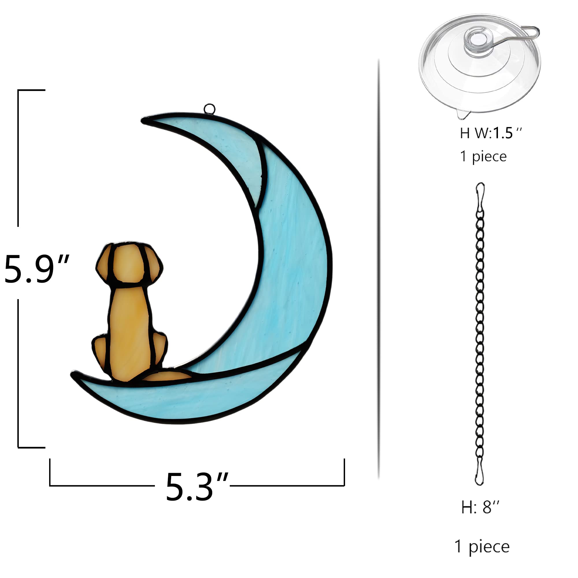 Boxcasa Dog Memorial Gifts For Stained Glass Window Hanging,Suncatcher For Window,Sympathy Gifts For Dog Lovers,Loss Of Pet Symp