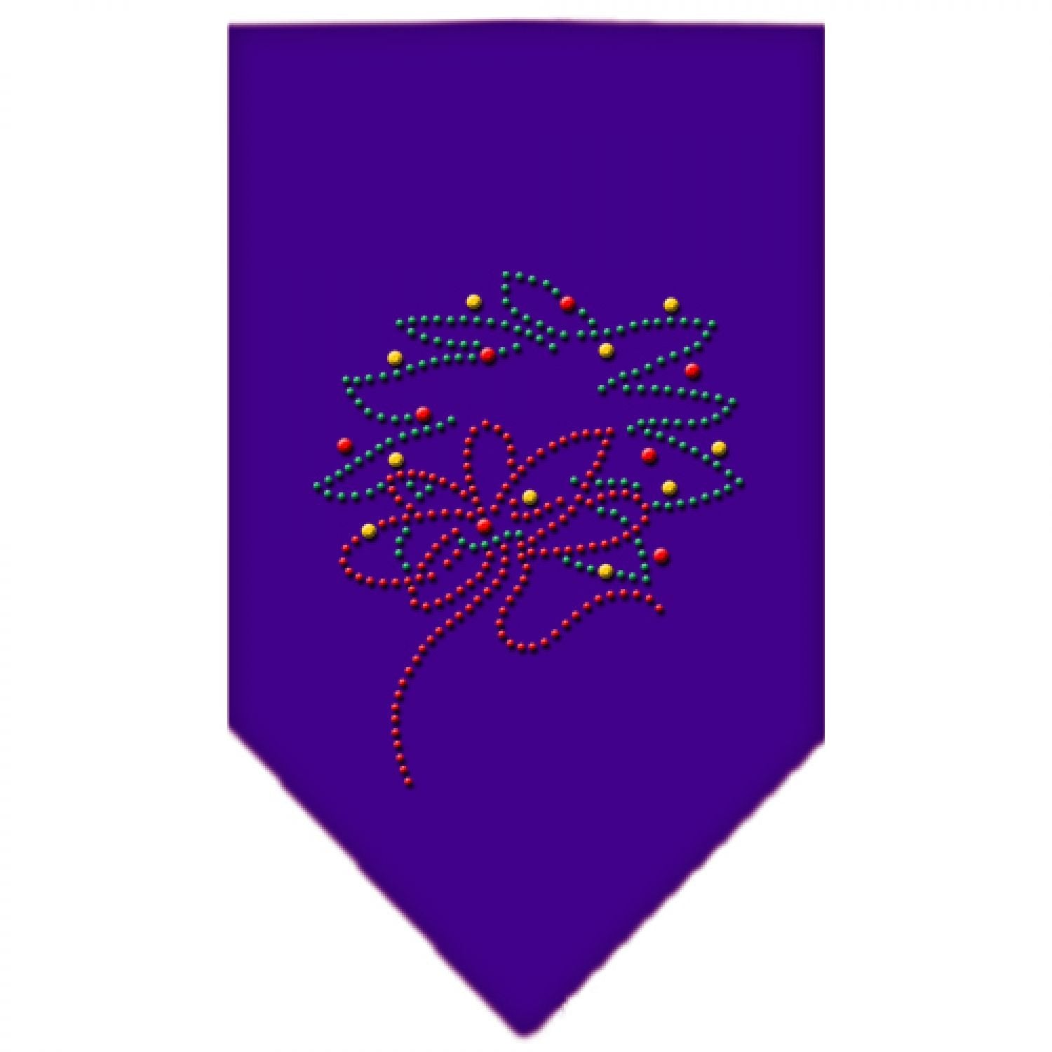 Mirage Pet Products Wreath Rhinestone Bandana, Small, Purple