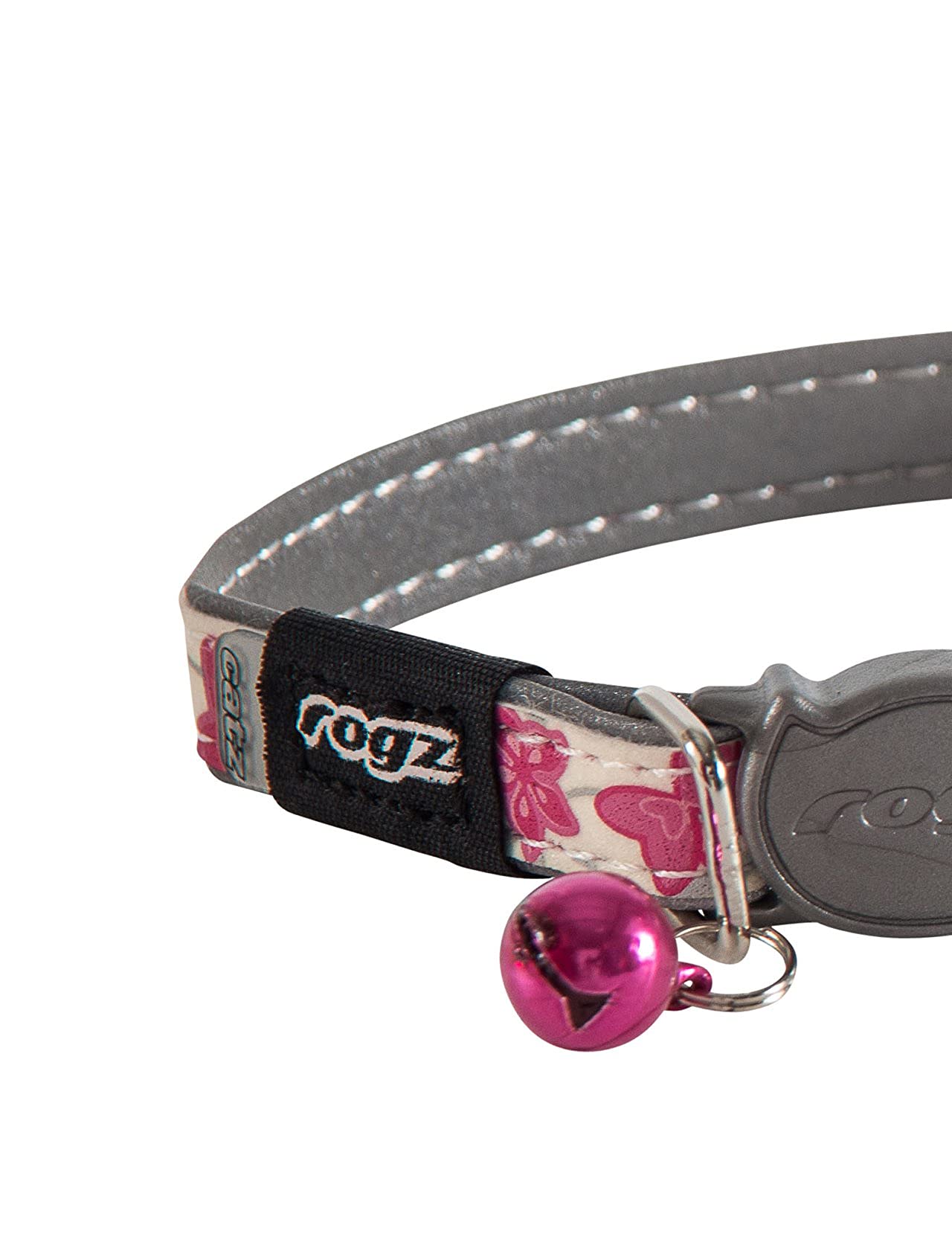 Rogz Glowcat Cat Collar With Safety Buckle Kitten/X-Small - Black