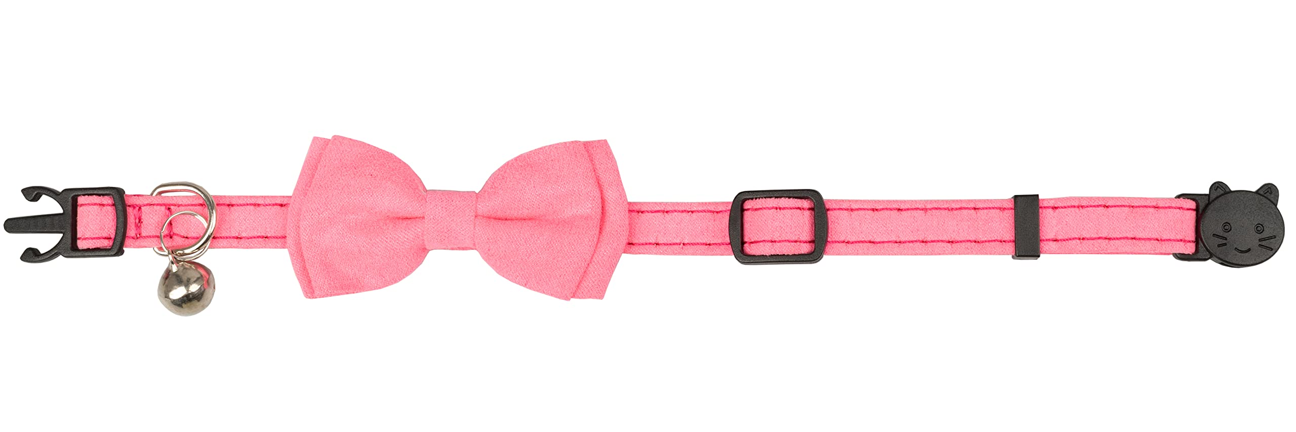 Gyapet Cat Collar With Bell Breakaway Kitten Small Puppy Safety Bow Tie Solid Wedding Basic Color [1Pc] Rose Red