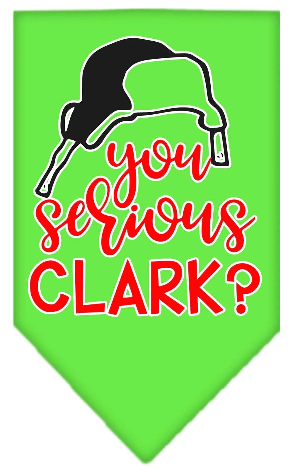 Christmas Pet and Dog Bandana Screen Printed, "You Serious Clark?" Red Small