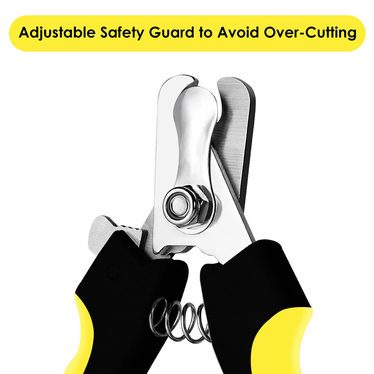 Candure Dog Nail Clippers - Professional Stainless Steel Trimmers for Small to Medium Breeds, Medium Size, Yellow, Model GB