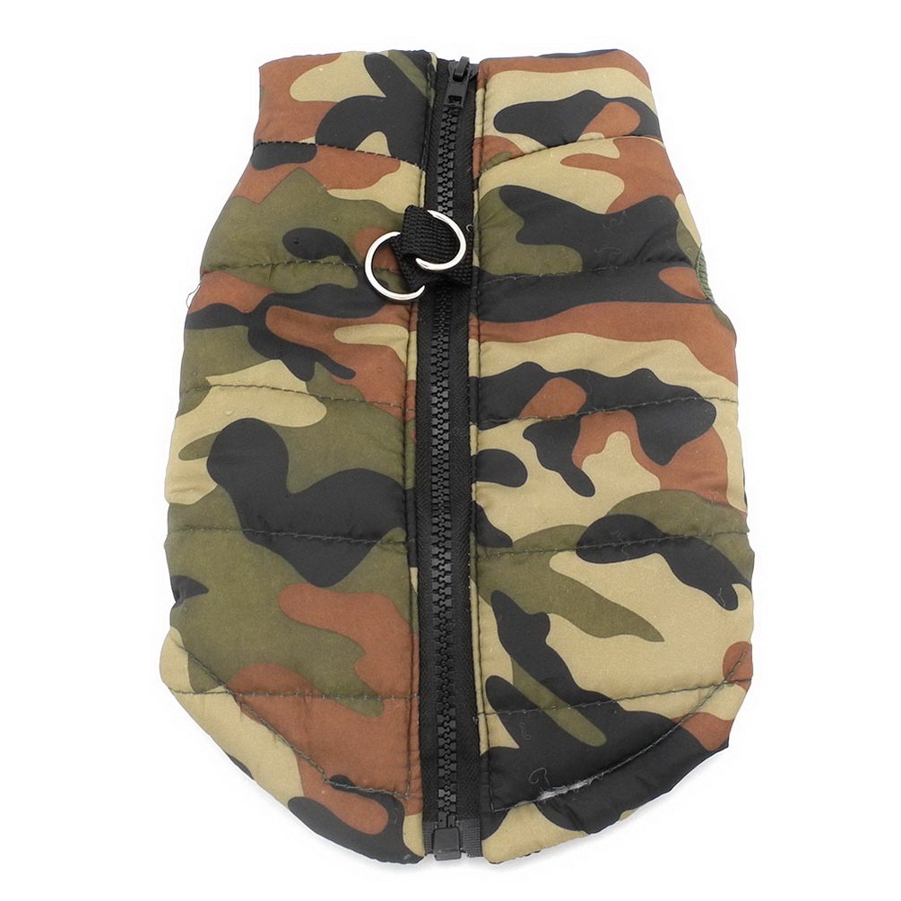 Smalllee_Lucky_Store New Various Pet Cat Dog Soft Padded Vest Harness Small Dog Clothes Green Camouflage M, Model:Bfl049-Green-M