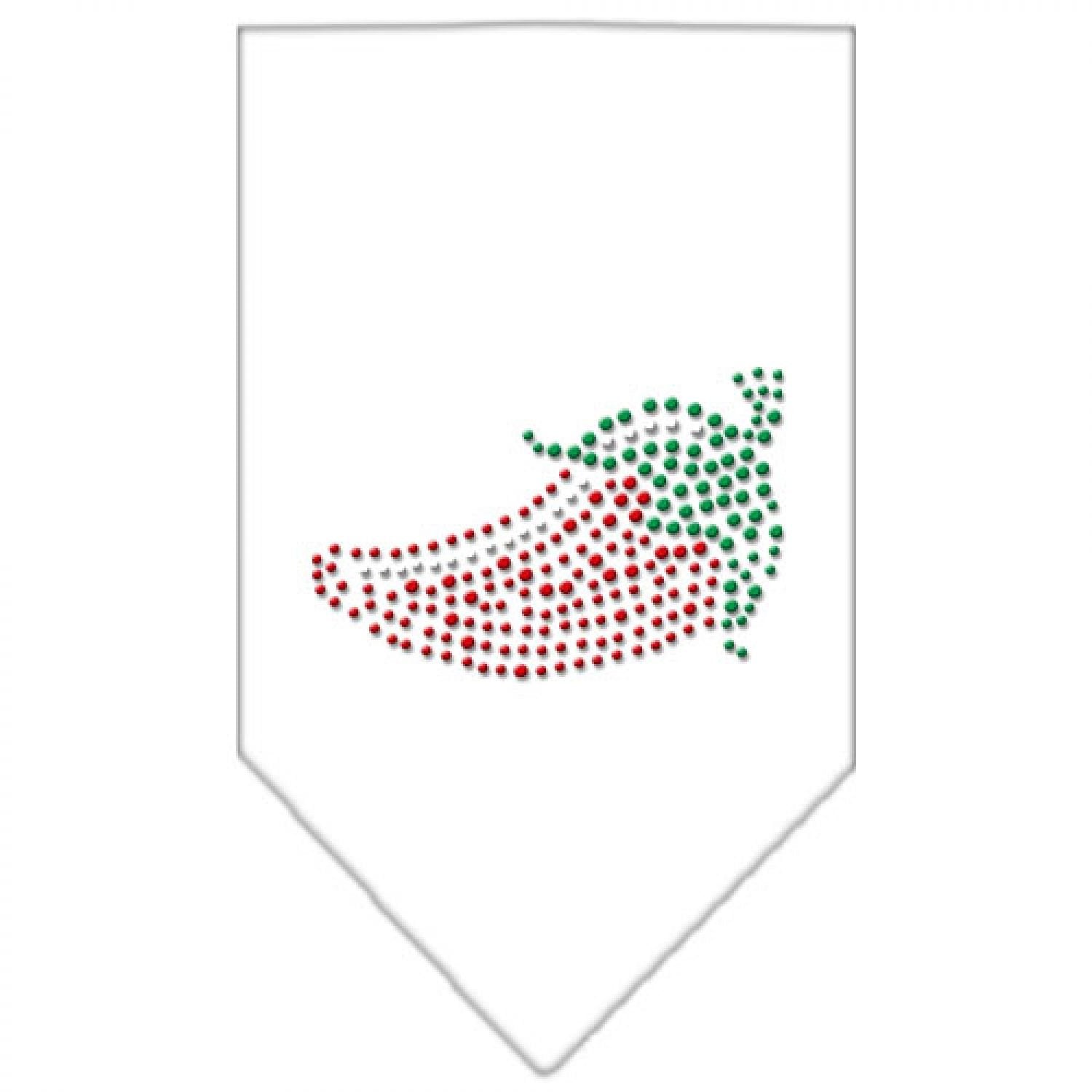 Mirage Pet Products Chili Pepper Rhinestone Bandana, Large, White