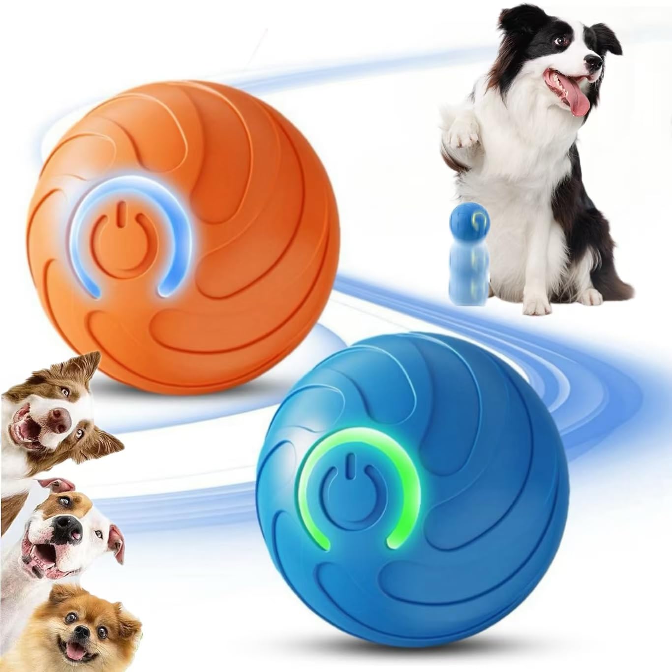 AMATFFUG 2 Packs Smart Jumping Ball for Dogs,2025 New Vibrating DogBall, Smart Jumping Ball DogToy, Interactive DogBall, Shaky B