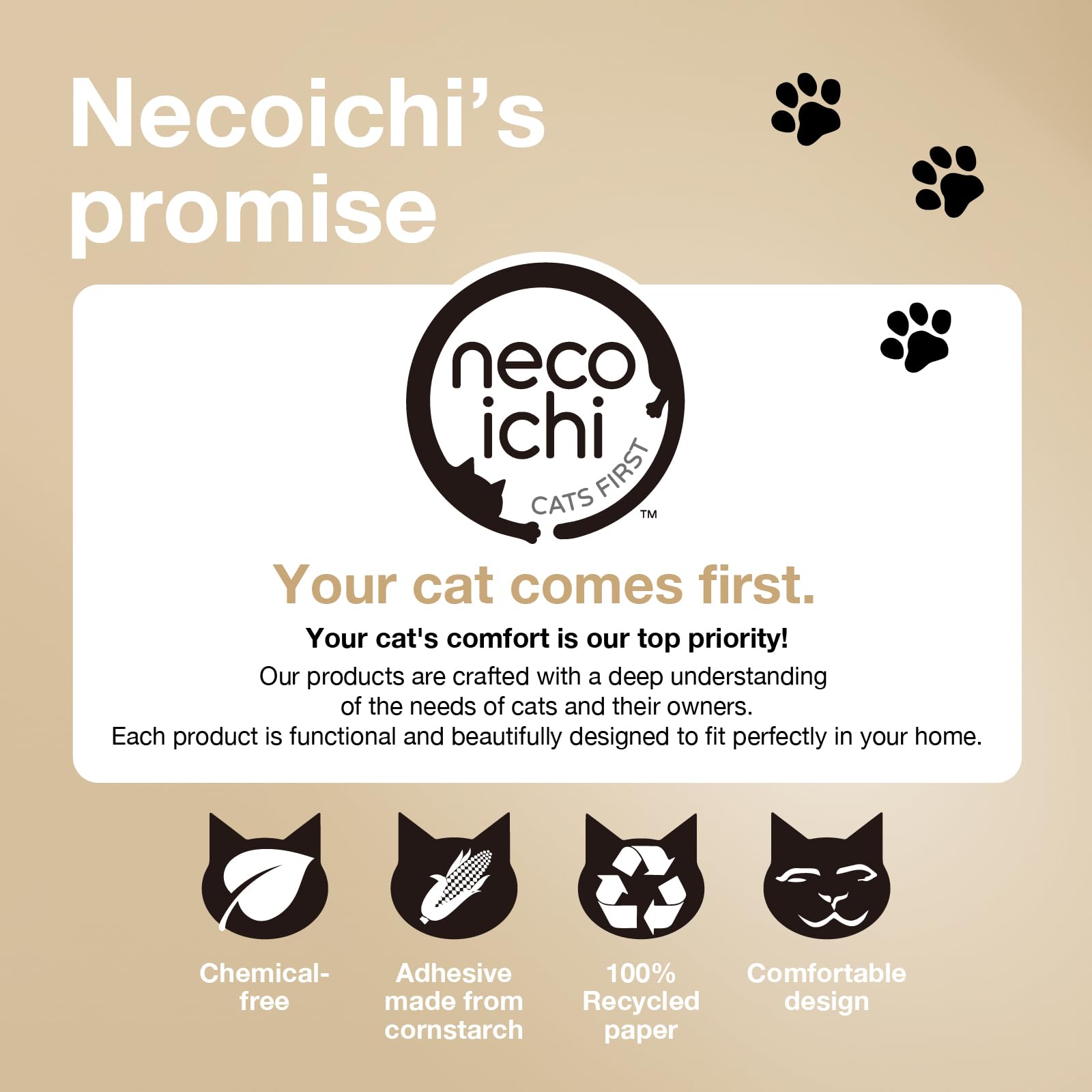 Necoichi Cat Scratcher Bowl Replacement for Indoor Cats - Cat Scratching Lounger with Reversible Usability and Extra Comfort for
