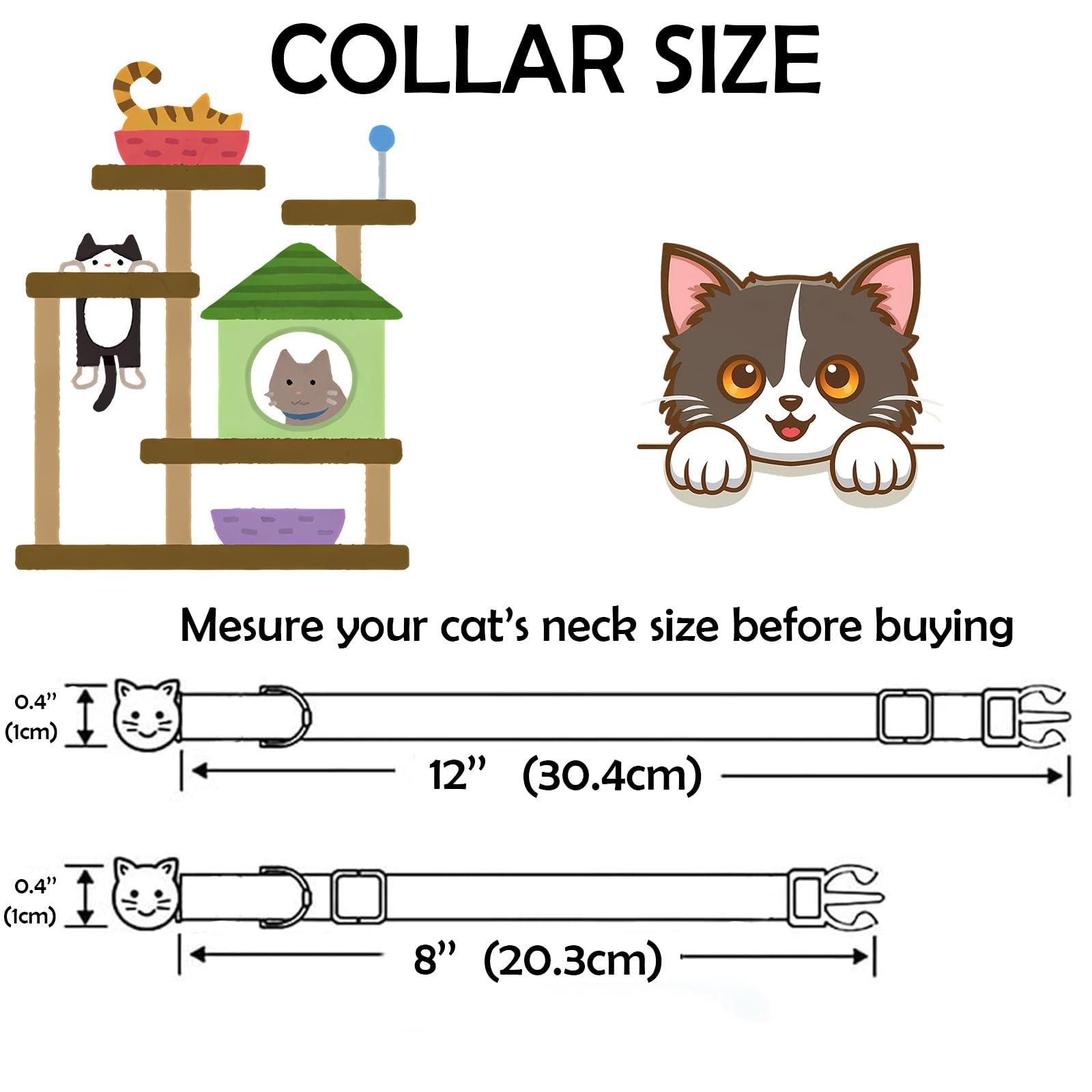 Elegant Little Tail 2 Pack Cat Collar-Dinosaur & Shark Cotton Breakaway Cat Collars With Bell Pendant Kitten Boy Cats Safety Adj