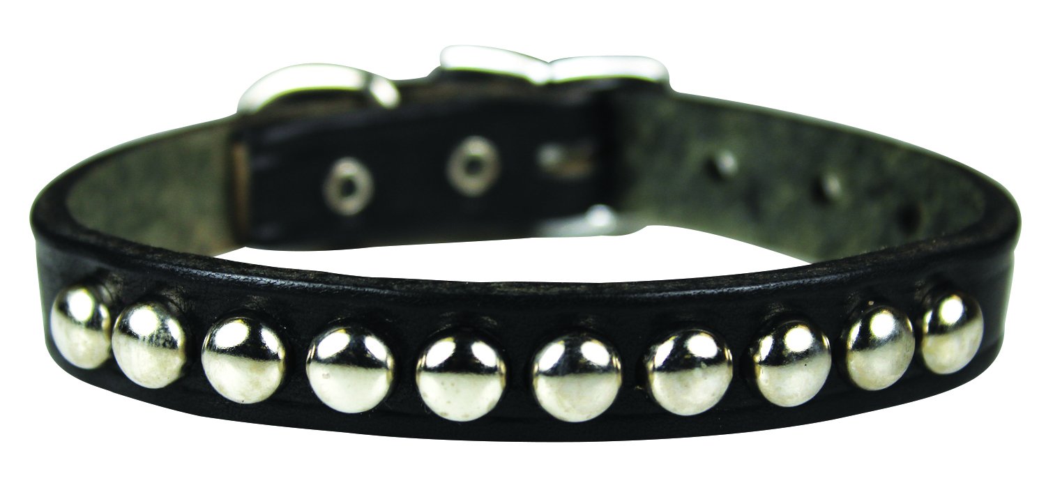 Leather Brothers 12Ls-Bk12 1/2 X 12-Inch Regular Studded Latigo Leather Dog Collar, Small, Black