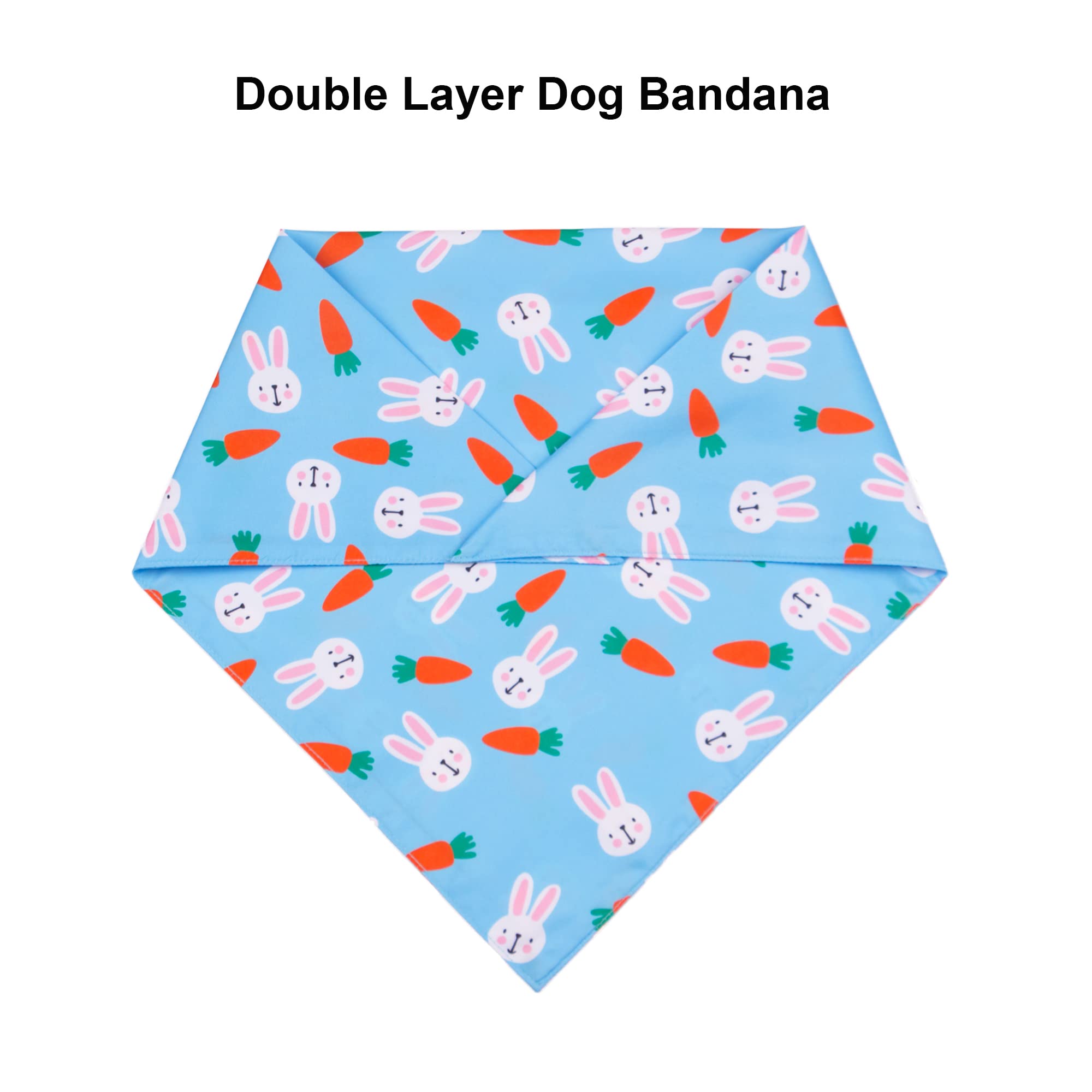 Ptdecor Easter Dog Bandana 2 Pack, Reversible Dog Holiday Festival Scarf, Multi Size, Easter Bandanas For Large And Extra Large