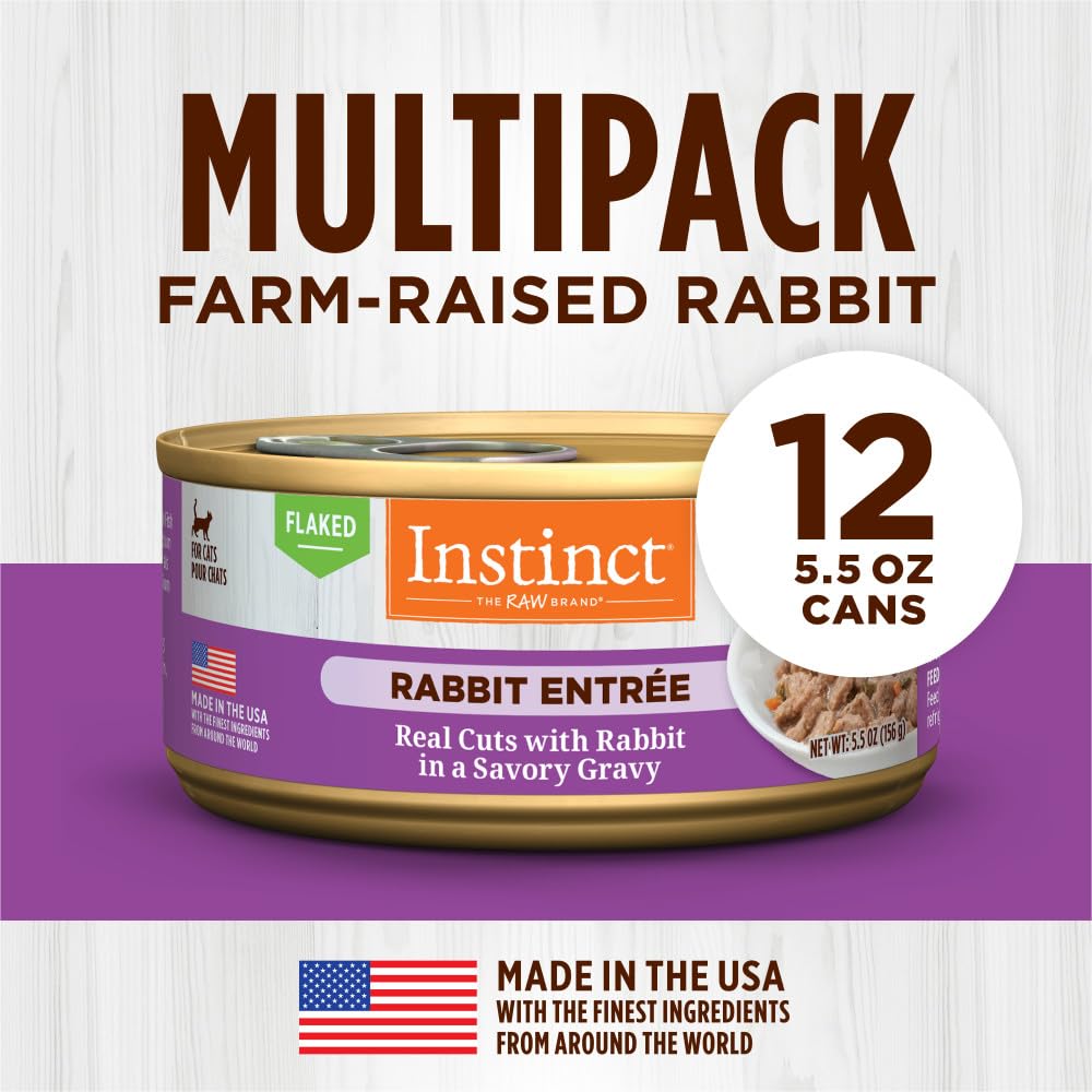 Instinct Flaked Rabbit Entr  e Wet Cat Food 5.5 oz. Can