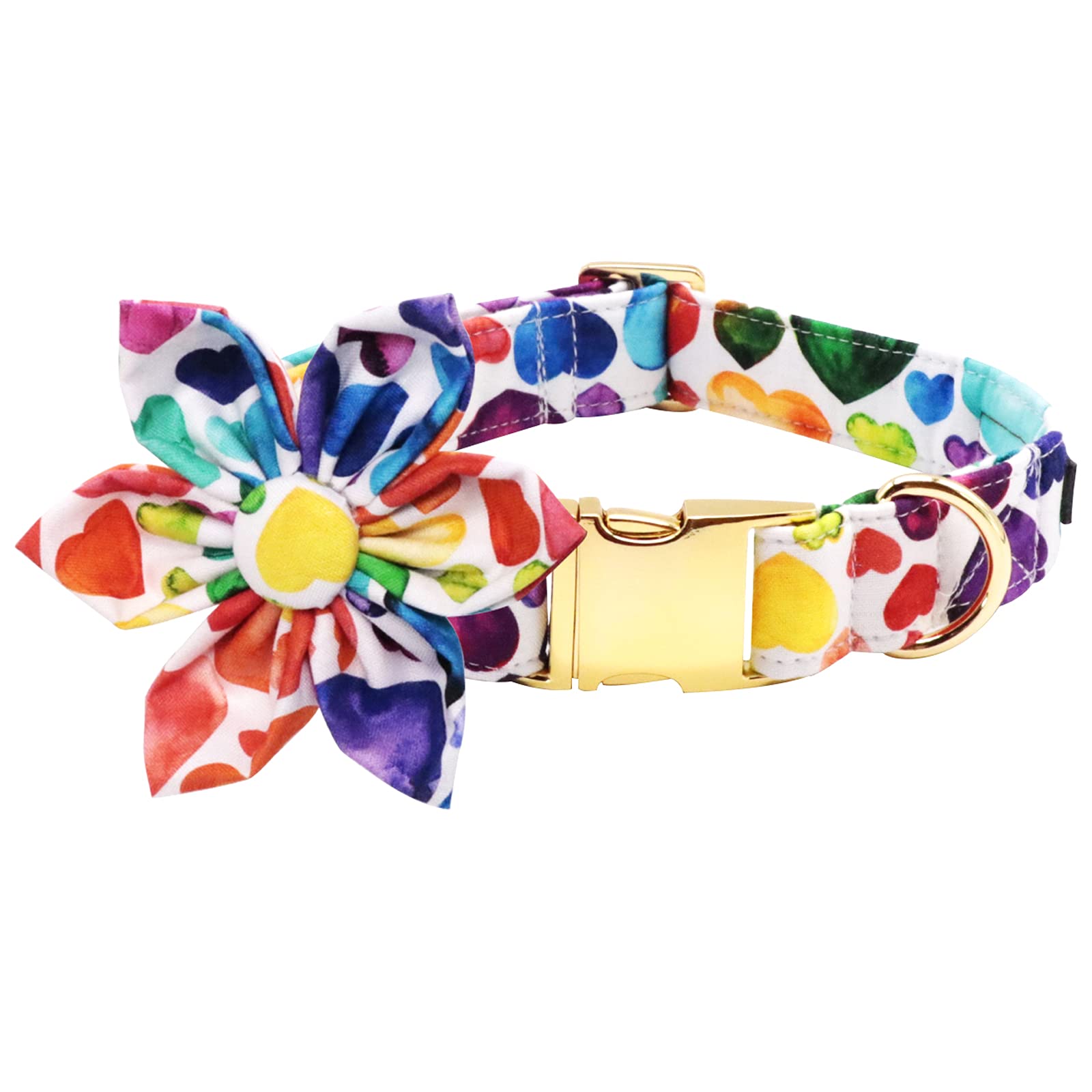 Lionet Paws Dog Collar With Flower, Soft And Comfortable, Adjustable Collar For Small Dogs Girl, Neck 10-16 Inches