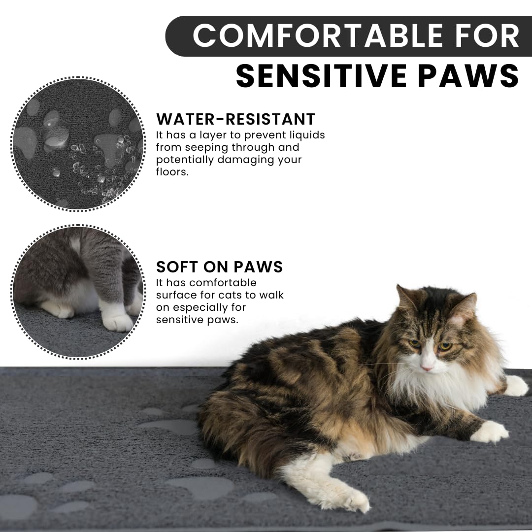 Andalus Medium Cat Litter Mat, Pack Of 2 - Waterproof, Non-Slip & Easy To Clean Cat Litter Box Mat For Extra Efficient Pet Litte