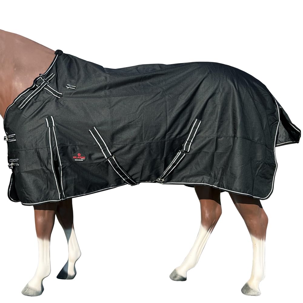 Hilason Black 62 In 600D Winter Waterproof Poly Pony Horse Blanket Black | Horse Blanket | Horse