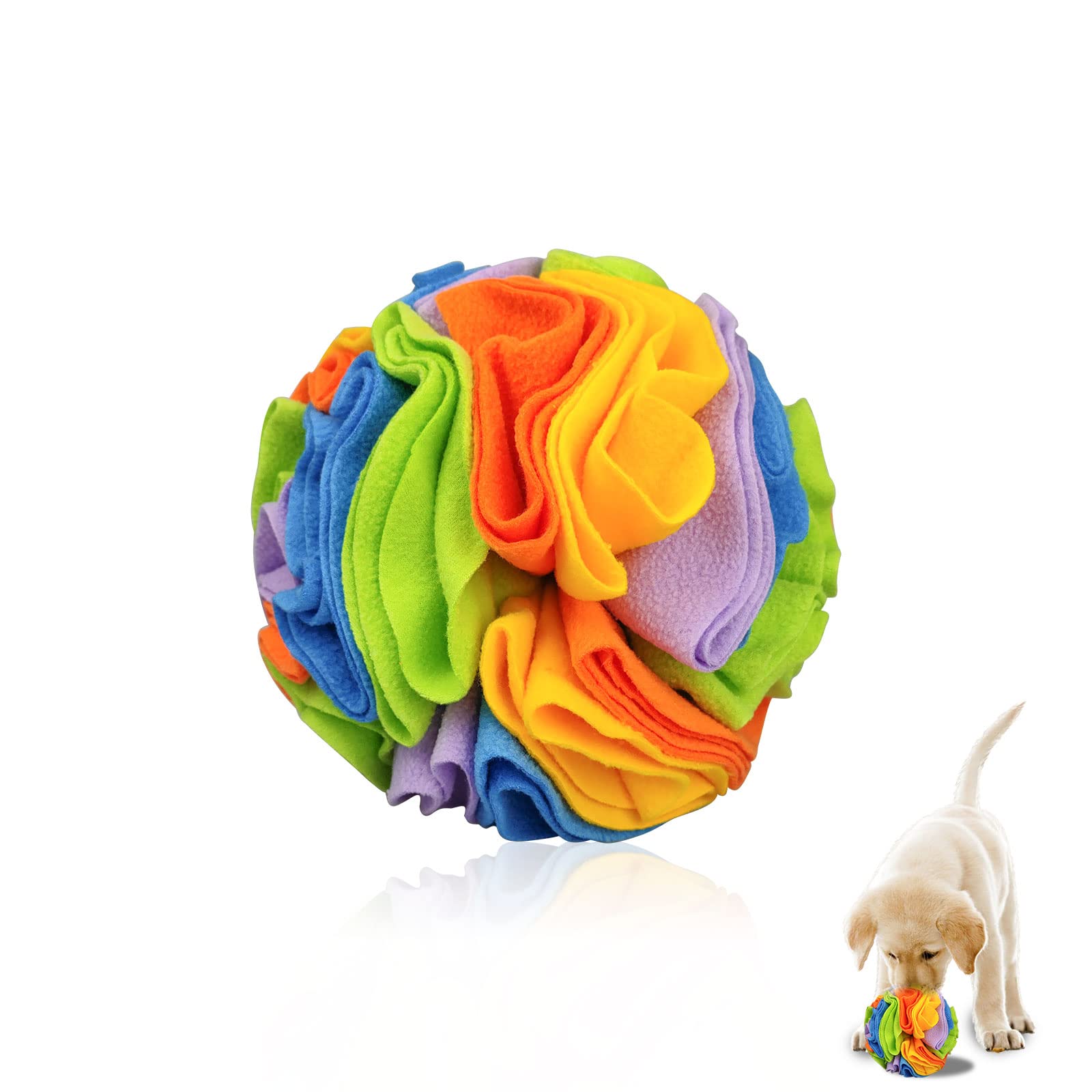 Wishlotus Snuffle Ball (Rainbow), Interactive Pet Toy For Dogs, Slow Feeder, Stress Relief, Exercise Toy For Small/Medium Breeds