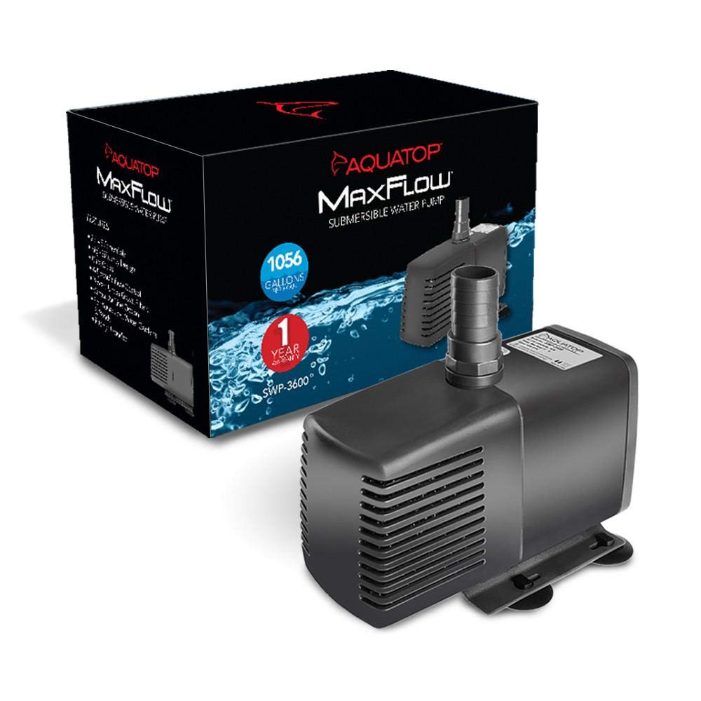Aquatop MaxFlow Submersible Aquarium Pump 1,056 GPH Adjustable Flow SWP-3600 for Fish Tanks and Statuary