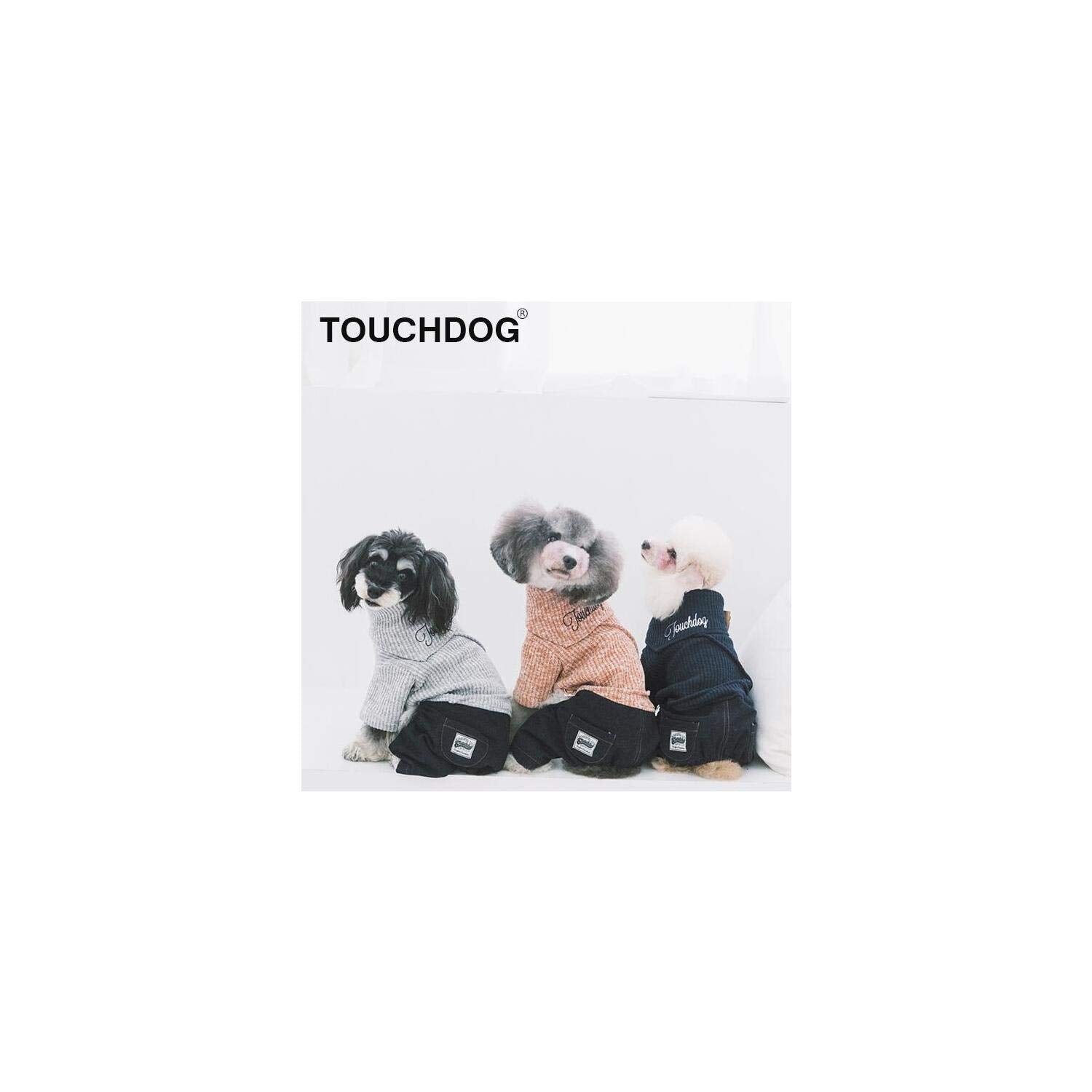 Touchdog Vogue Neck-Wrap Sweater And Denim Pant Outfit, X-Large, Peach