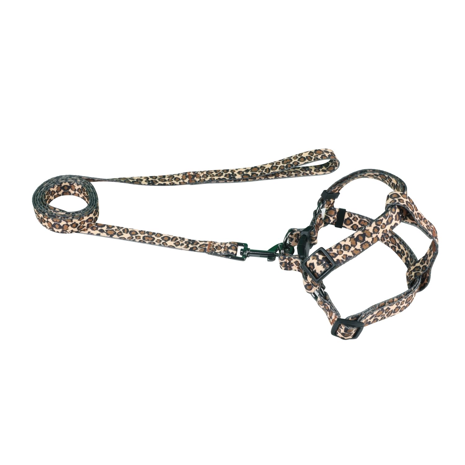 Olahibi Harness And Leash Set, Leopard Pattern, 5Ft Matching Leash, No Pull, Easy Wear For Small Dogs.(S, Brown Leopard)